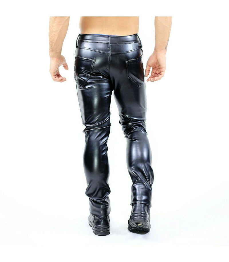 SexyMenUnderwear.com TOF PARIS Pants GLADIATOR Leather Trousers Rubber Look Low Waist Pantalon Virile