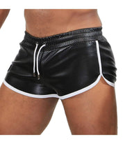 SexyMenUnderwear.com TOF PARIS Short PILOT Retro Perforated Leatherette Sexy Shorts Tight Cut T2