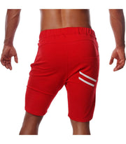 SexyMenUnderwear.com TOF PARIS Shorts Fabio Soft Cotton Athletic look Short Red/White 46