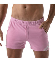 SexyMenUnderwear.com TOF PARIS Shorts Tight-Fit Mid-Lenght Sport Short Pink 51