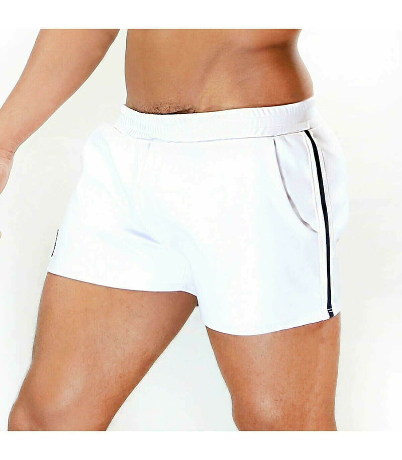 SexyMenUnderwear.com TOF PARIS Shorts White Party Short Whit Stripe Black and white Elegant Look 40