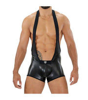 SexyMenUnderwear.com TOF PARIS Singlet BodySuit FETISH One Piece Wrestler Outfit Leather-look black 2