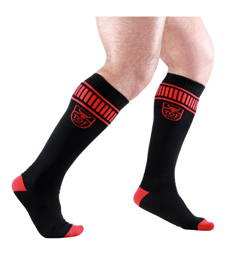 SexyMenUnderwear.com TOF PARIS Socks Footish Sock Chaussettes Sport Robust Ankle Tight Black/Red 35