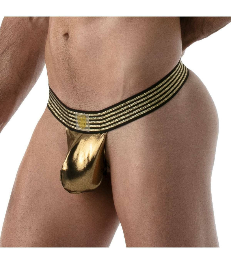 SexyMenUnderwear.com TOF-PARIS String Backless Pouch Metal Stringless Thong Golden 54