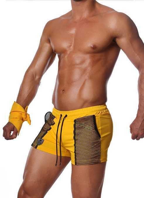 SexyMenUnderwear.com XL TOF PARIS SWIMWEAR CRUISE TIGHT FIT Swim-Shorts & Bandana XL YELLOW/BLACK