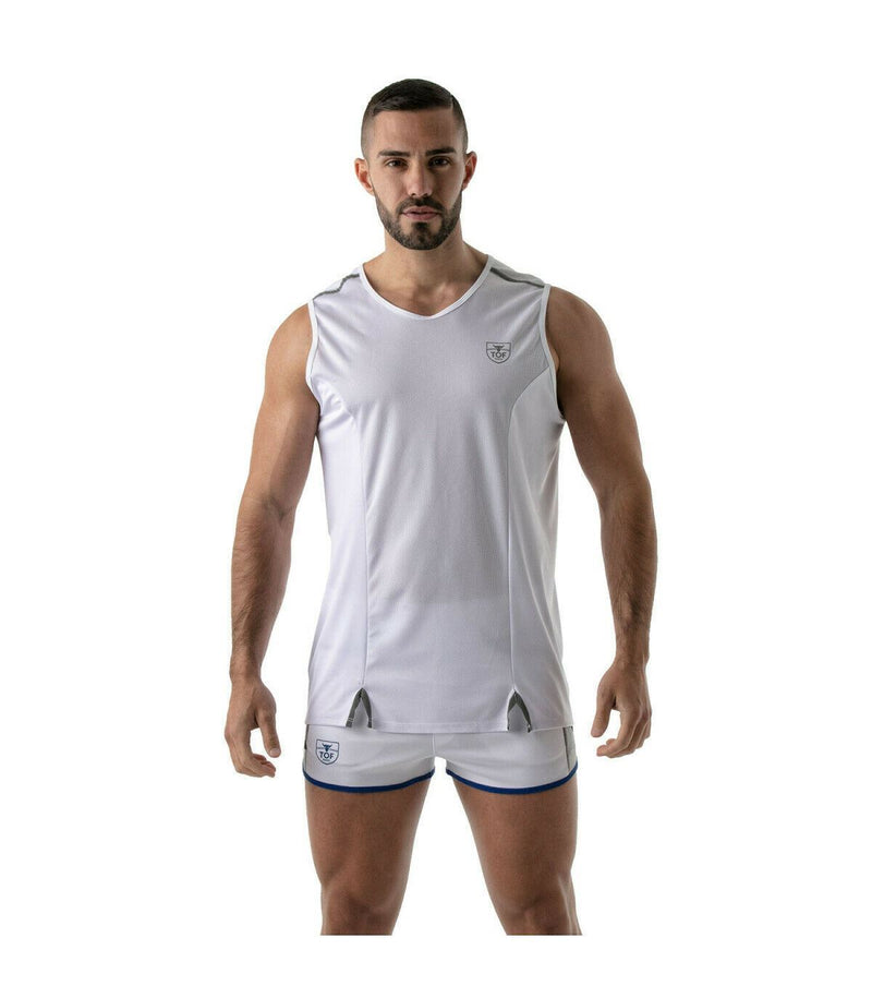 SexyMenUnderwear.com TOF PARIS Tank top Sport Gym Total Protection TankTop White T8