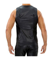 SexyMenUnderwear.com TOF PARIS TANKTOP FETISH ZIPPED TANK TOP QUALITY LEATHER LOOK CHIC FETISHIST T2