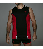 SexyMenUnderwear.com TOF PARIS Tanktop Gym Total Protection Tank Top Black & Red T8