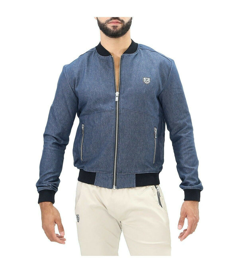 SexyMenUnderwear.com TOF PARIS VEST COWBOY Dark Blue Denim Jackets Elegant Urban Look YKK Metal ZIP