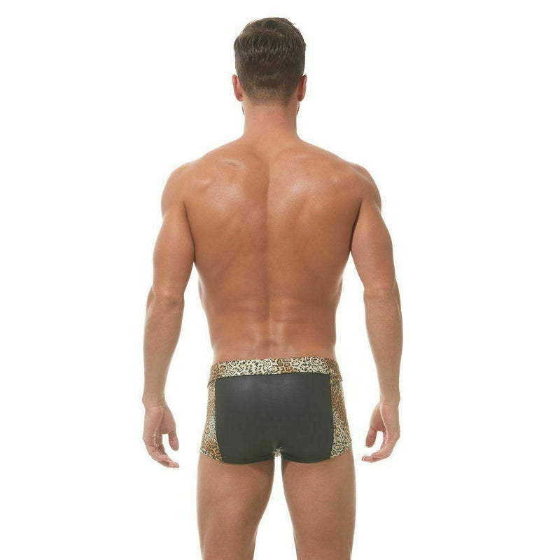 SexyMenUnderwear.com XS xs Gregg Homme Boxer Captive Savana Print Faux Leather Natural 162305 XS 39