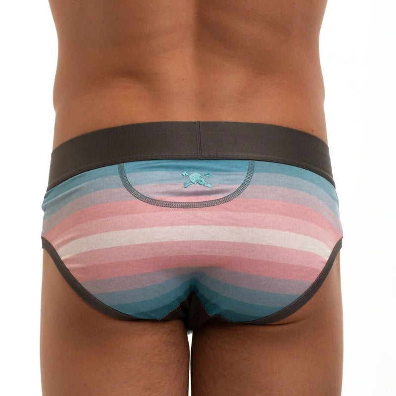 SKULL & BONES Brief Trans Pride Heather Stripe TIE DYE Briefs Vintage Limited 23