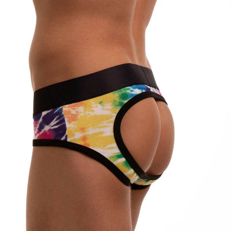 SKULL & BONES Gay Pride Peek-A-Boo TIE DYE Openback Wild Rainbow 23