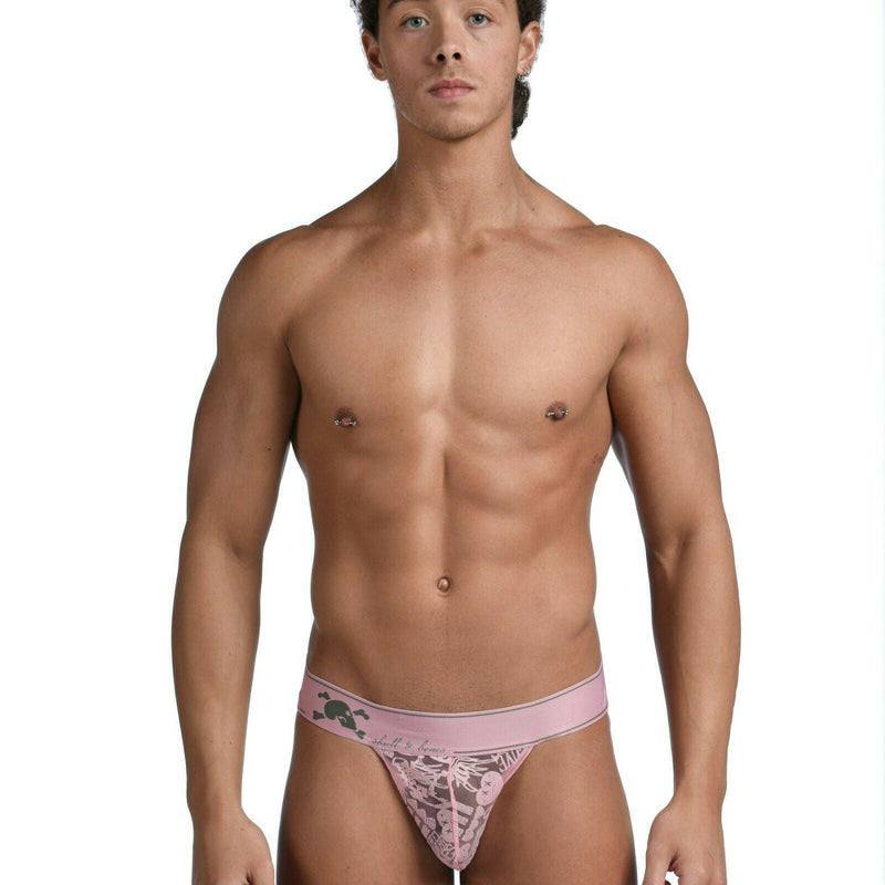 SKULL & BONES Lace Jock Love Bite Burnout Sheer Jockstrap Burnout Pink 14