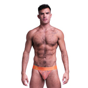 SKULL & BONES Lace Jockstrap Luxury Cotton Sheer Jock Burnout Orange 5