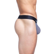 SKULL & BONES Mesh Thong Performance Contour Pouch Sport Thongs Gunmetal Gray 9