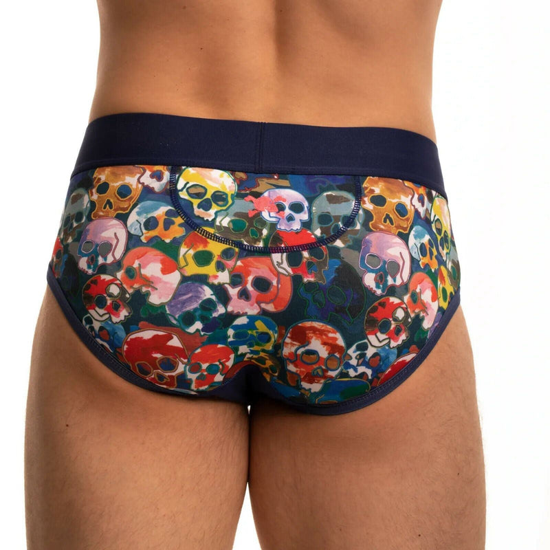 SKULL & BONES Mosaic Skulls Brief Splatter 2-Layer Gusset Contour Pouch 21