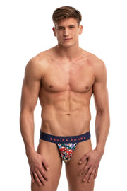 SKULL & BONES Mosaic Skulls Jockstrap 2-Layer Gusset Ultimate Comfort Jock 20