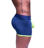 SKULL & BONES Sport Mesh Boxer Trunk Double Fabric Layer Gusset Neon Navy 12