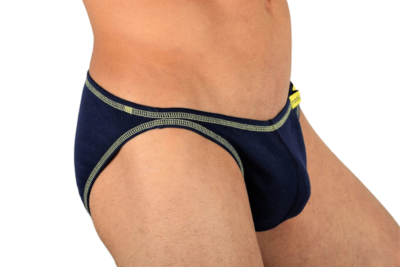 SMALL Modus Vivendi Brief Flash Low Cut Mini Briefs Blu-Yel 23511 21B