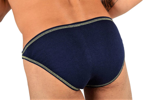 SMALL Modus Vivendi Brief Flash Low Cut Mini Briefs Blu-Yel 23511 21B