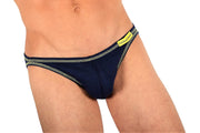 SMALL Modus Vivendi Brief Flash Low Cut Mini Briefs Blu-Yel 23511 21B
