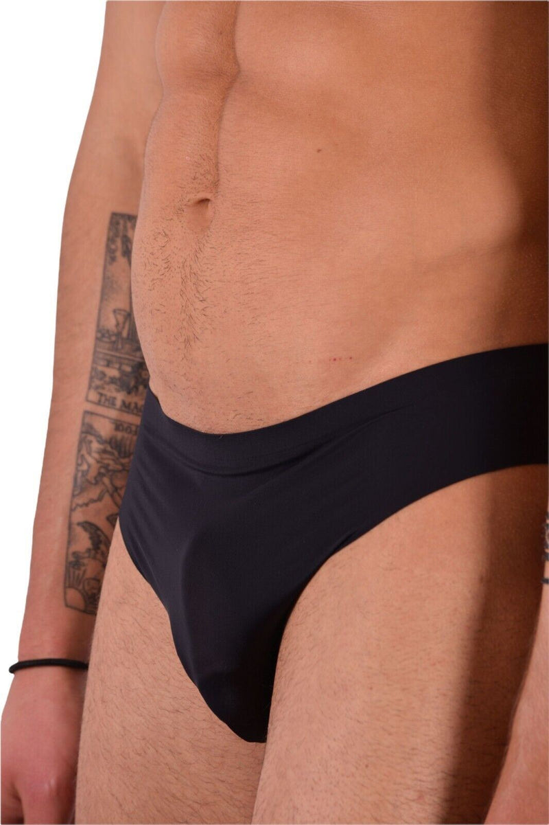 SMU ICE Briefs Sexy Stretchy Silky Second Skin total c-through When Wet Black