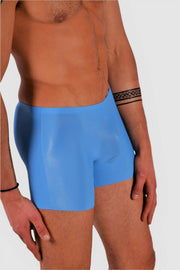 SMU super sexy Underwear Skin Boxer Thin Stretchy Sexy Silky  Ice Blue
