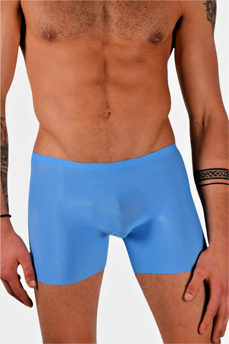 SMU super sexy Underwear Skin Boxer Thin Stretchy Sexy Silky  Ice Blue