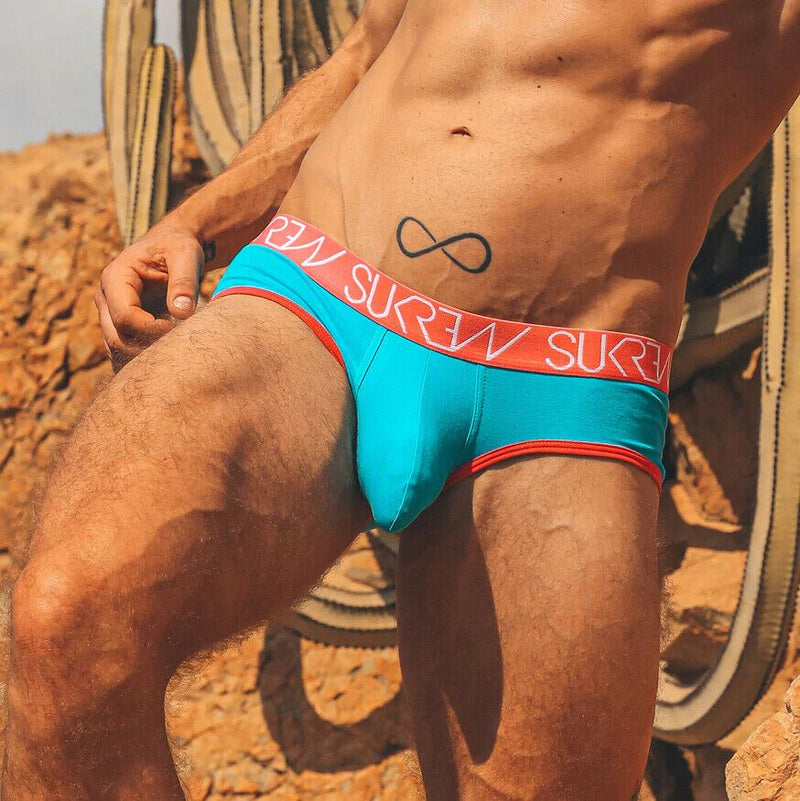 SUKREW Apex Brief Unlined Stretchy Cupping Pouch Low-Rise Briefs Pool Blue 37