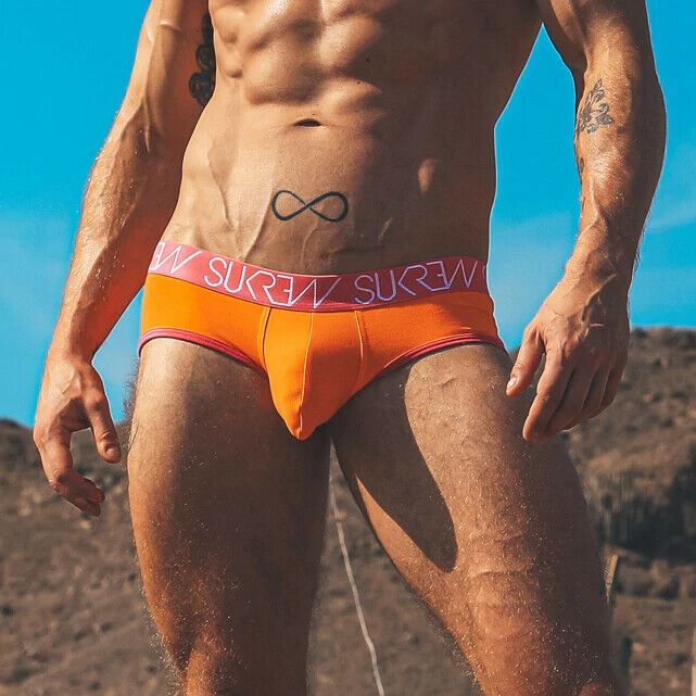 SUKREW Apex Low-Rise Brief Unlined Stretchy Rounded Pouch Sunrise Orange 21