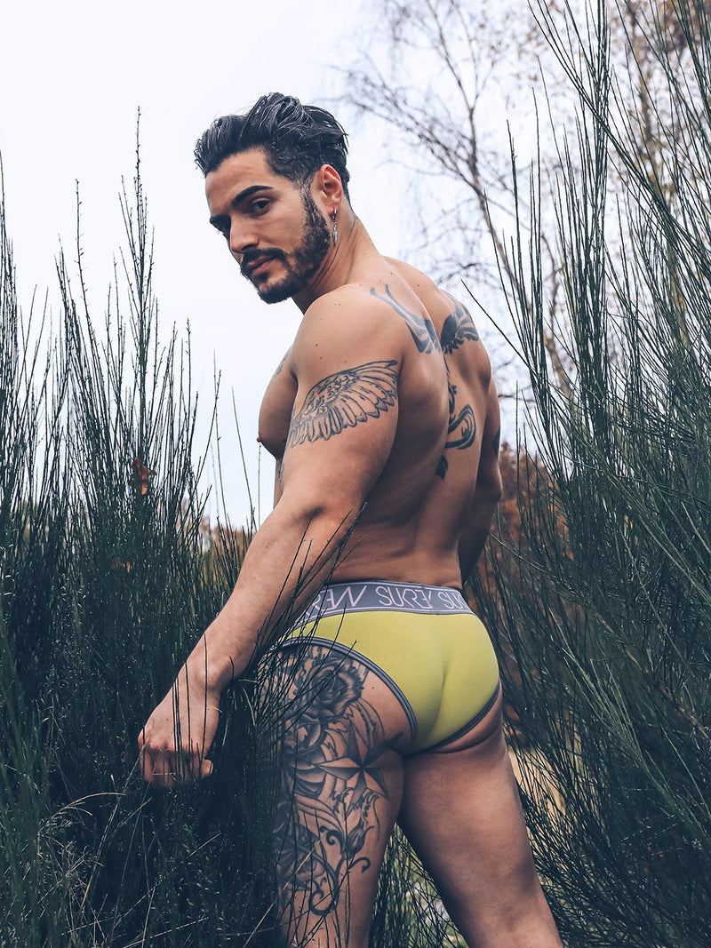 SUKREW Briefs Classic Large Cupping Pouch Cotton Brief Ice Lemon