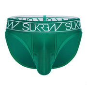 SUKREW Classic Brief High-Cut Contoured Pouch Shiny Green Emerald Briefs 35