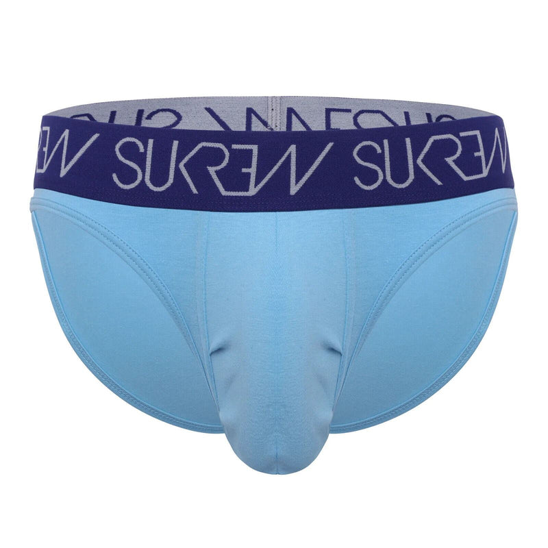 SUKREW Classic Brief High-Cut Large Contoured Pouch Sky Blue Cotton Briefs 44