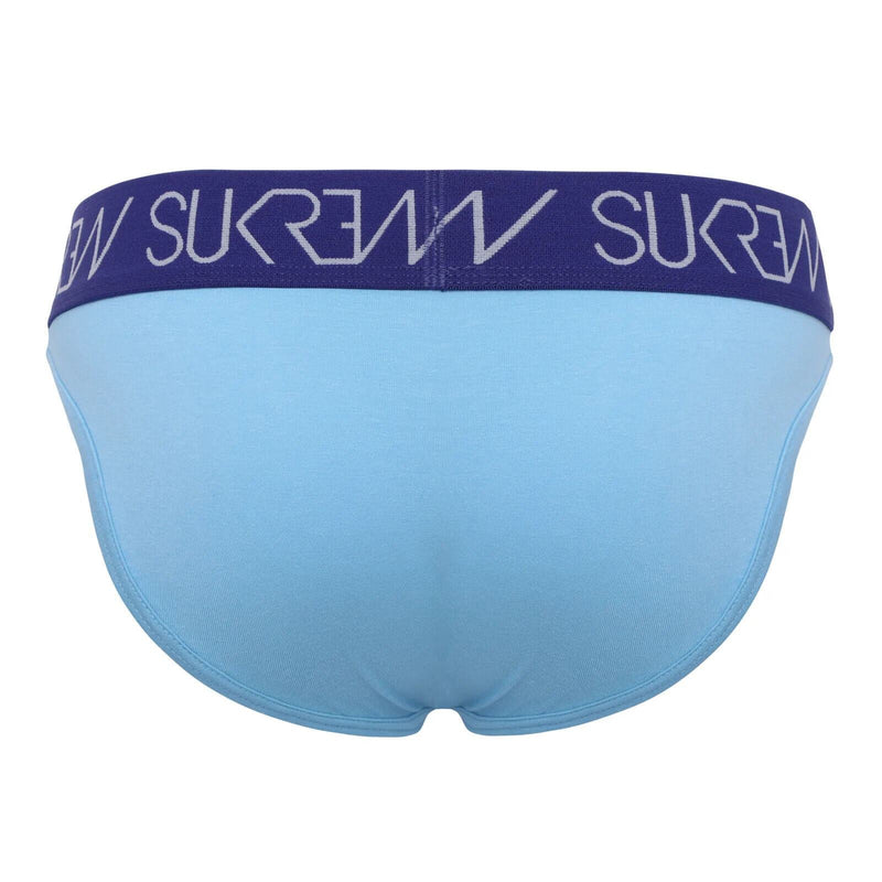 SUKREW Classic Brief High-Cut Large Contoured Pouch Sky Blue Cotton Briefs 44
