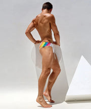 Swimwear RUFSKIN RAINBOW Swim-Briefs Cheeky Cut Inner Drawcord White 76