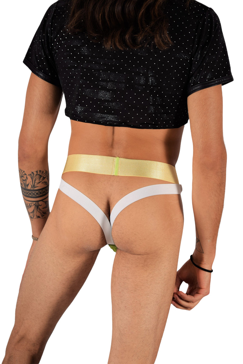TANN MONTREAL Jock With Lifting Rear Elastic Jockstrap LIME 3