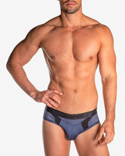 TEAMM8 Aerial Briefs Luxury & Classic 4-Way Stretch Brief Mesh Net Indigo 18
