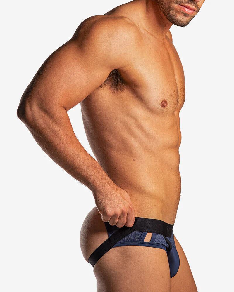 TEAMM8 Aerial Jock Luxury & Classic Jockstrap 4-Way Stretch Mesh Pannel Indigo 5