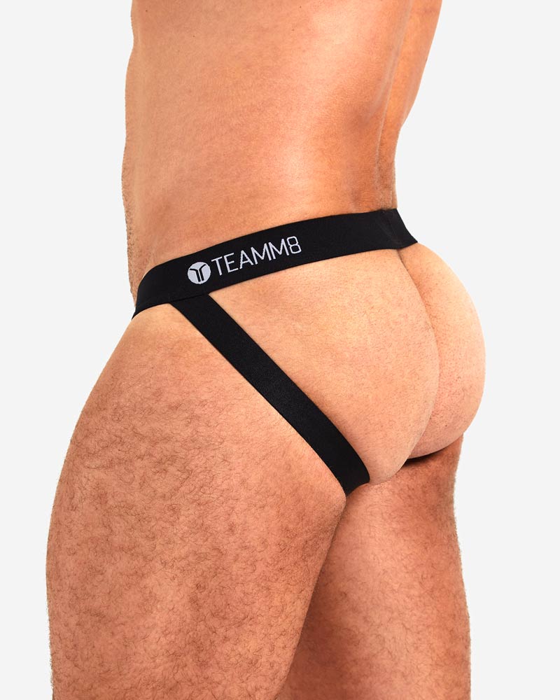 TEAMM8 Cotton Jock Super Low-Rise Coloured Jockstrap Unbeatable Comfort Black 7