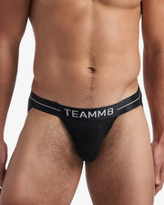 TEAMM8 ICON Jock Metallic WaistBand Quick-Dry Modal Jockstrap Black 23