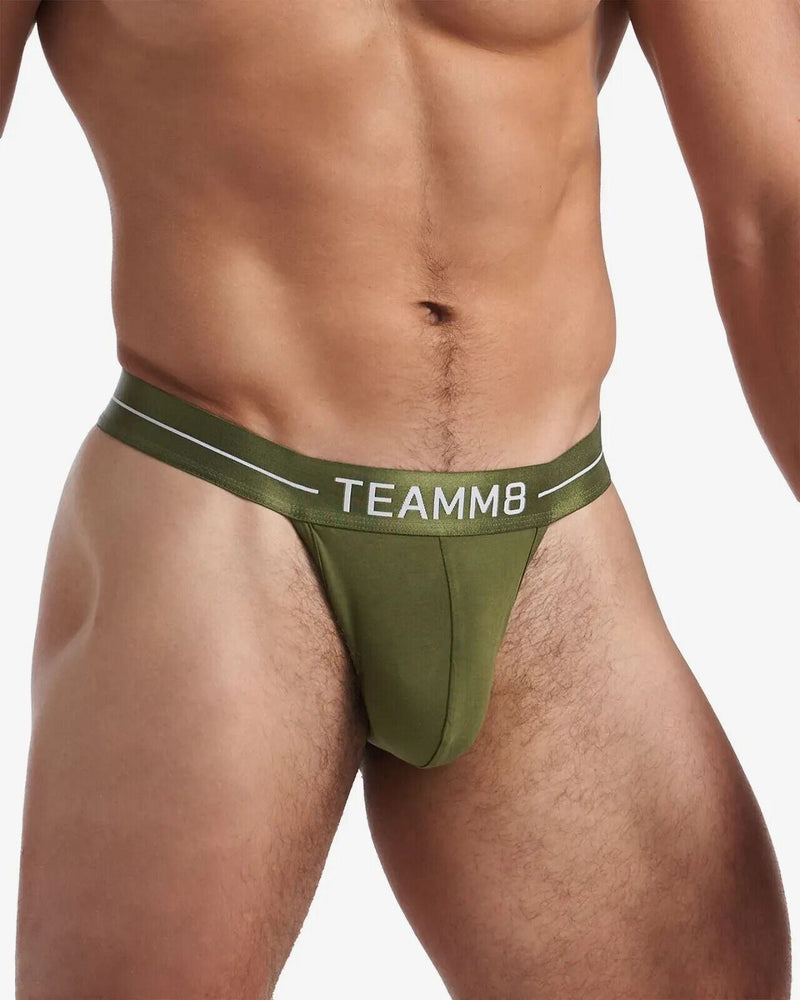 TEAMM8 ICON Thong Ultra Comfortable Low-Rise Thongs Olive Green 21