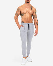TEAMM8 Legging Rider Sweat Pant 4-Way Stretch & Two Side Zip Pockets Grey Marle