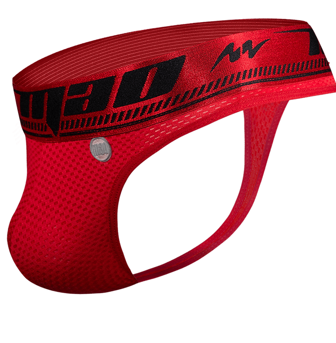 Thong MAO Sports Stretchy Curved Mesh Perfect Thongs Elastic Waist Red 11