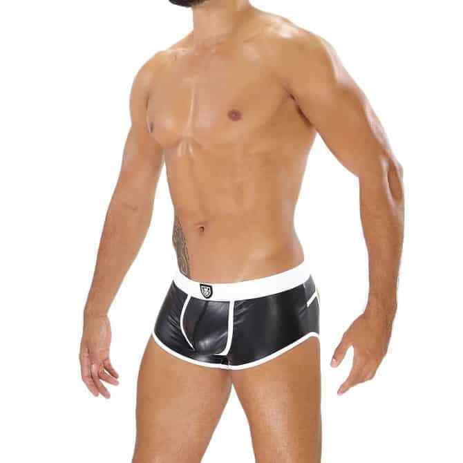 TOF PARIS Bottomless Boxer Stretchy Microfiber Contour Bulge Black & White 3