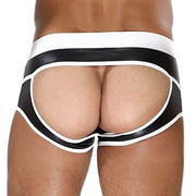 TOF PARIS Bottomless Boxer Stretchy Microfiber Contour Bulge Black & White 3