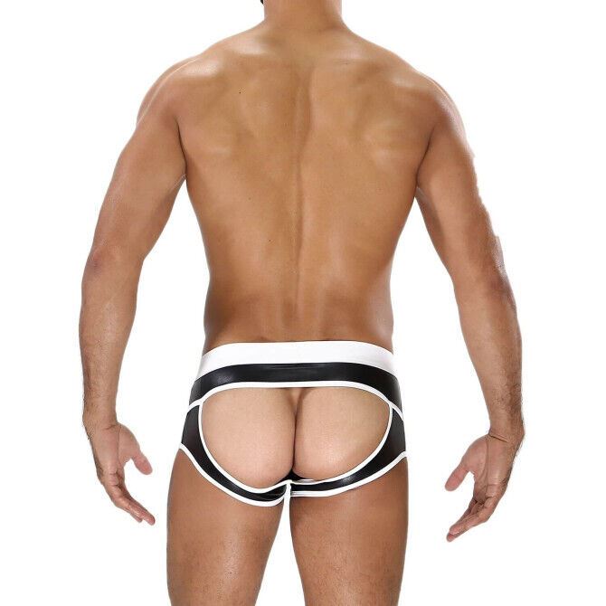 TOF PARIS Bottomless Boxer Stretchy Microfiber Contour Bulge Black & White 3