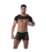 TOF PARIS Circuit  Full Harness Mesh Half Crop-Top Transparent Black 89