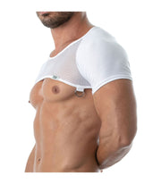 TOF PARIS Circuit Full Harness Mesh Half Crop-Top Transparent White 89