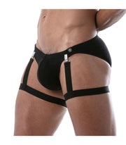 TOF PARIS Circuit Leg Harness Imitating Garter Belts Elastic Thigh Black 89