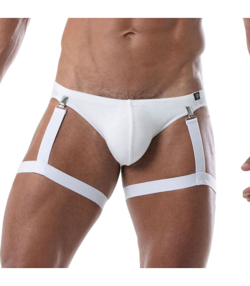 TOF PARIS Circuit Leg Harness Imitating Garter Belts Elastic Thigh White 89